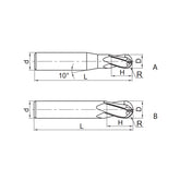 Solid carbide milling Ball nose cutter Hard machining HM-4B - Makotools Industrial Supply Tools for Metal Cutting
